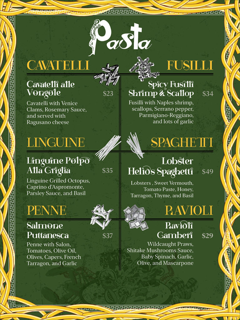 Basiliziosa - Italian Restaurant Menu Design