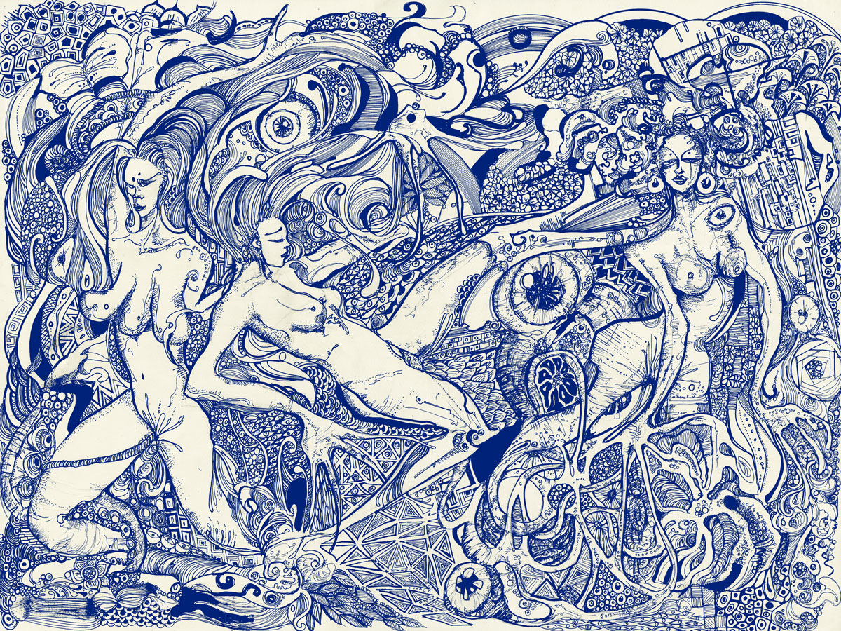 The Fate Sisters - Drawing