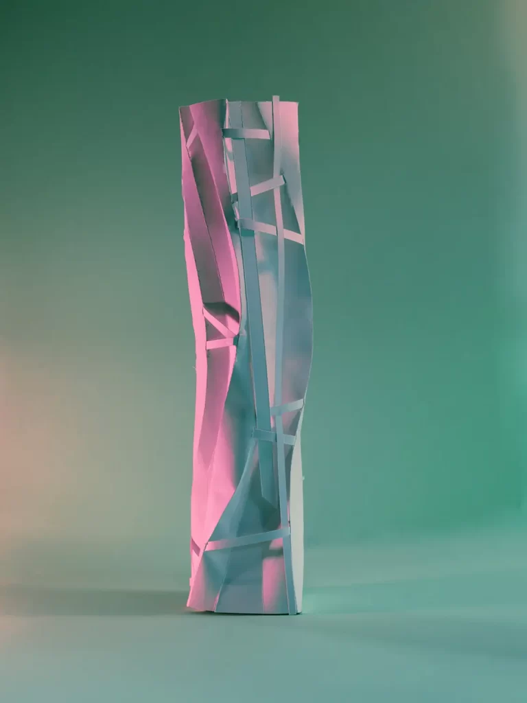 The Elysian Family are 5 sculptures made of paper inspired by Richard Serra's 1967 "Verb List" concept.