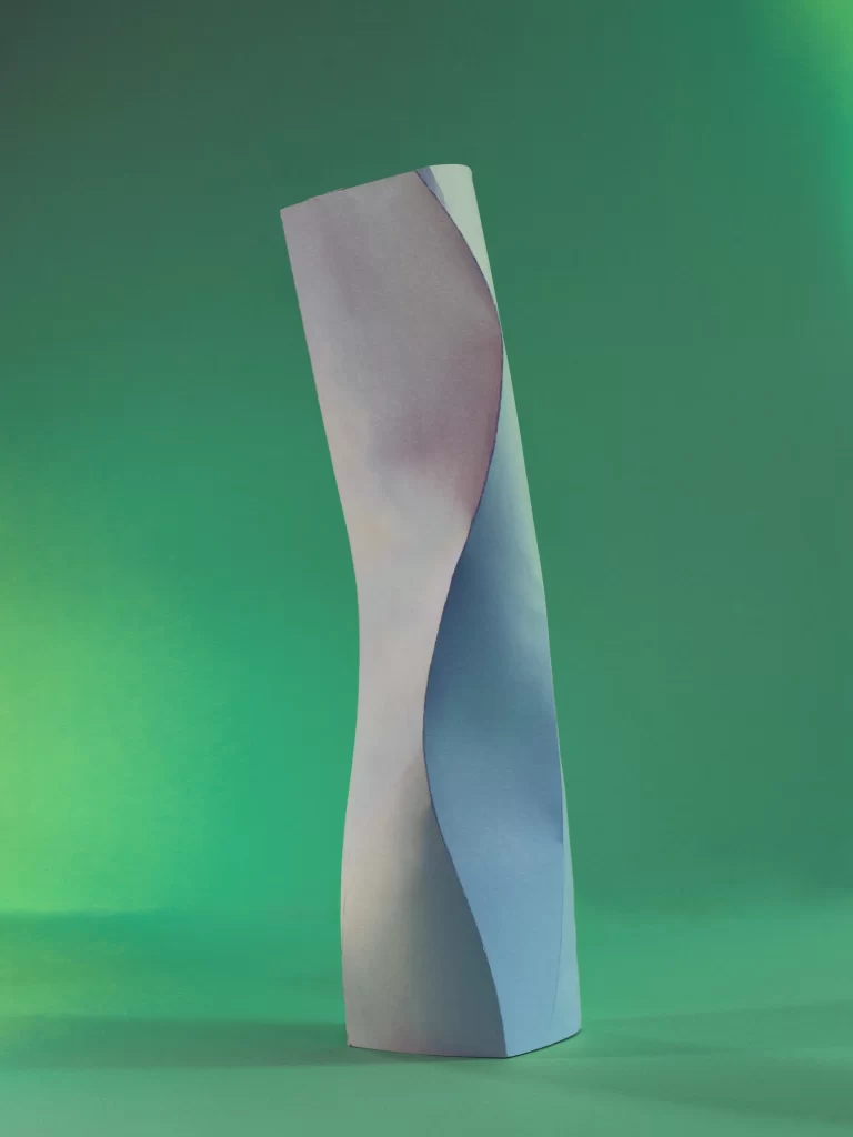 The Elysian Family are 5 sculptures made of paper inspired by Richard Serra's 1967 "Verb List" concept.