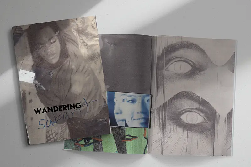 "Wandering" is a narrative visual booklet focused on phantasms, daydreaming, night terrors, and being adrift in the sea of uncertainty, like nightmares that are sometimes disconnected but somehow linked from one to another.